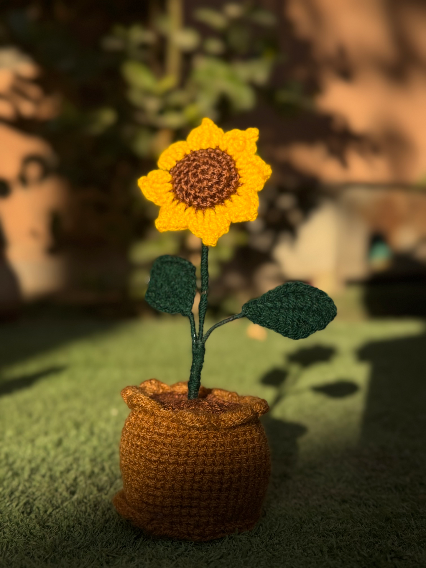 🌻 Handmade Crochet Sunflower Pot